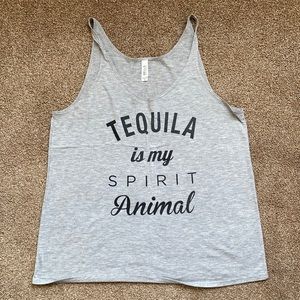 Tequila is My Spirit Animal Graphic Tank Medium Bella + Canva